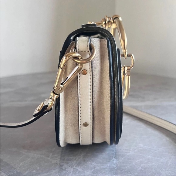 Chloe Cream and Gold Crossbody Bag - Picture 3 of 12